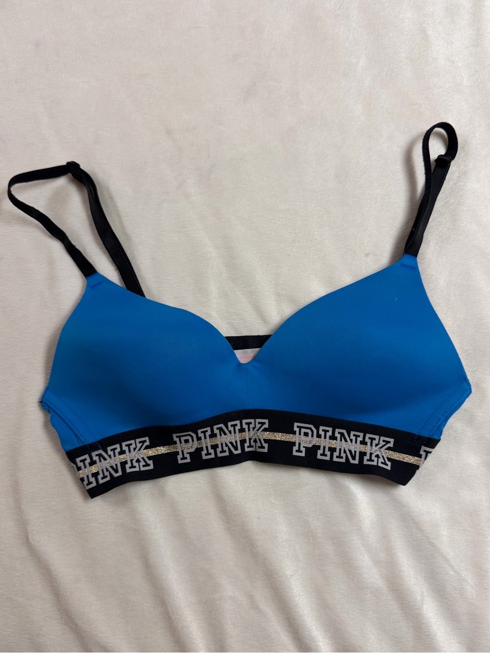 4/$20 PINK Victoria's Secret Blue & Black Wear Everywhere Wireless Bra